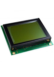WG12864D-YYH-VZ#, ЖКИ графич, 128х64, подсв. Ж-З, инд. Жёлто-Зелёный