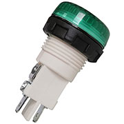 S224NY7, Арматура сигнальная зеленая 22мм (под лампу с резьбой Ba9S) 220B