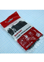 Стяжка 2.5*100 черная (100 шт), 07-0101