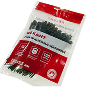 07-0101, Хомут-стяжка кабельная нейлоновая  100 x2,5мм, черная, упаковка 100 шт.