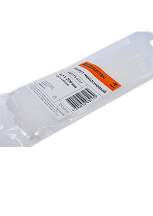 SQ0515-0115, Хомут 2,5х200мм нейлон (белый) (100шт)