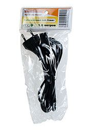 11-1102, кабель питания 2x0.75мм2 1.8м черный