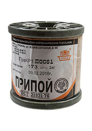 Припой ПОС61 ПРВ 1.0мм катушка 1кг