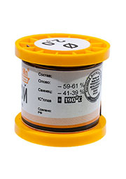 Припой ПОС61 ТР 2.0мм катушка 100г, (СПЕЦ. ФЛЮС СА402)