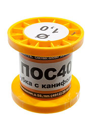 Припой ПОС40 ТР 1.0мм катушка 50г