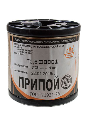 Припой ПОС61 ТР 0.5мм катушка 1кг, (СПЕЦ. ФЛЮС СА402)
