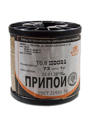 Припой ПОС61 ТР 0.8мм катушка 1кг, (СПЕЦ. ФЛЮС СА402)