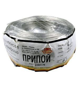 Припой ПОС61 ТР 1.0мм бухта 1 кг, (СПЕЦ. ФЛЮС СА402)