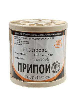Припой ПОС61 ТР 1.5мм катушка 1кг, (СПЕЦ. ФЛЮС СА402)