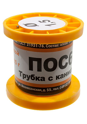 Припой ПОС61 ТР 1.5мм катушка 50г, (СПЕЦ. ФЛЮС СА402)
