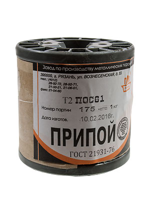 Припой ПОС61 ТР 2.0мм катушка 1кг, (СПЕЦ. ФЛЮС СА402)