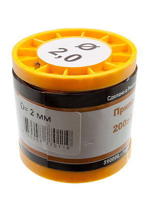 Припой ПОС61 ТР 2.0мм катушка 200г, (СПЕЦ. ФЛЮС СА402)