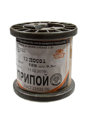 Припой ПОС61 ТР 2.0мм катушка 500г, (СПЕЦ. ФЛЮС СА402)