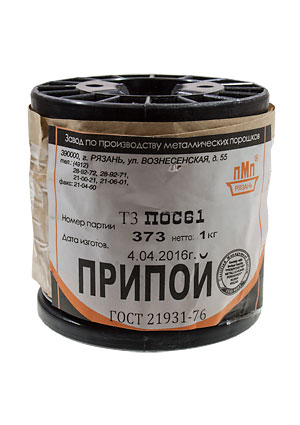 Припой ПОС61 ТР 3.0мм катушка 1кг, (СПЕЦ. ФЛЮС СА402)