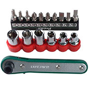 1PK-202A, Ключ трещотка с набором бит (16шт)