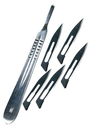 СКАЛЬПЕЛЬ СО СМЕННЫМИ НАСАДКАМИ 5ШТ