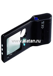 515, Лупа-микроскоп 3x/10x/55x с подсветкой карманная