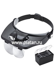 EL-108, Лупа налобная 1.2х до 3.5х, с  подсветкой