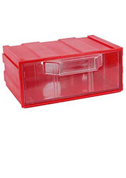 К1 красная, кассетница прозрачный лоток 131х107х57мм