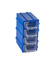 К5-П1 синий, кассетница 4 ячейки 8 секций 49х82х100мм