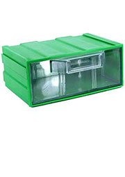 К1 зелёная, кассетница прозрачный лоток 131х107х57мм