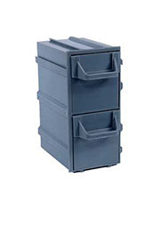 К3 серая, кассетница 2 ячейки непрозр. лоток 49х82х100мм