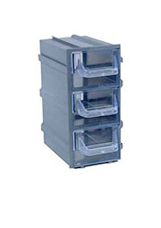 К4 серая, кассетница 3 ячейки прозр. лоток 49х82х100мм
