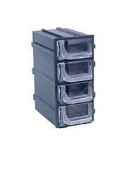 К5 серая, кассетница 4 ячейки прозр. лоток 49х82х100мм