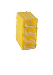 К5-В1 жёлтая, кассетница 4 ячейки 8 секций 49х82х100мм