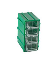 К5-В1 зелёная, кассетница 4 ячейки 8 секций 49х82х100мм