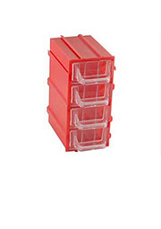 К5-В2 красная, кассетница 4 ячейки 12 секций 49х82х100мм