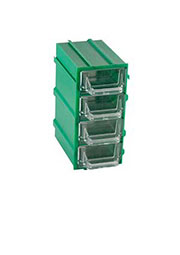 К5-П1 зелёная, кассетница 4 ячейки 8 секций 49х82х100мм