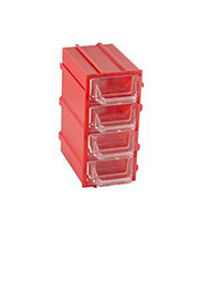 К5-П2 красная, кассетница 4 ячейки 12 секций 49х82х100мм