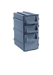 К6 серая, кассетница 3 ячейки непрозр. лоток 49х82х100мм