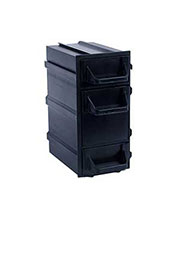 К7 чёрная, кассетница 3 ячейки прозр. лоток 49х82х100мм