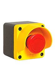 M1C200E40, Пост металлический желто-серый с аварийнй кнопкой M1C200E40