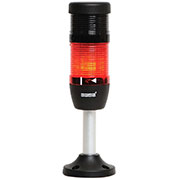 IK51F220ZM03, Сигнальная колонна 50 мм, красная, 220 В, стробоскоп FLESH, зуммер,алюм.патрубок 100 м