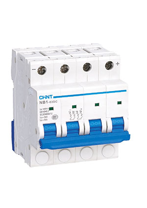 182730, Авт. выкл. NB1-63DC 4P 4A 6кА х-ка C 1000В DC