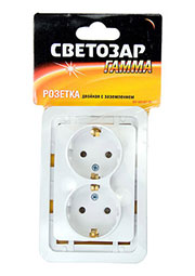 SV-54107-W, розетка двойная с заземлением 16А 250В