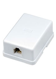 TJC-1Х6P2C, розетка телефонная одинарная наружный монтаж