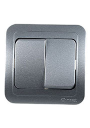 23403 ВЫКЛЮЧАТЕЛЬ СКРЫТ.УСТ.2 КЛ. (СЕРЕБ.)