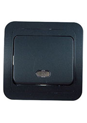 26821 ВЫКЛЮЧАТЕЛЬ СКРЫТ.УСТ.1 КЛ. С ПОДСТВЕТКОЙ (АНТРАЦИД.)