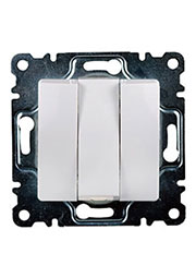 30001091 ВЫКЛЮЧАТЕЛЬ СКРЫТ. УСТАН. 3КЛ.(БЕЛ.) Б/РАМКИ
