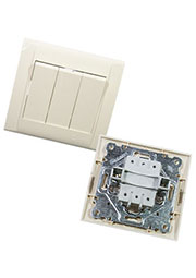 42010091, Выключатель 3 кл кремовый встроенный монтаж