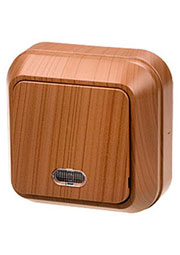 45421 ВЫКЛЮЧАТЕЛЬ ОТКР.УСТ.1 КЛ. (ОРЕХ) С ПОДСВЕТКОЙ