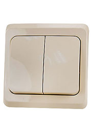 BC10-006K, Выключатель "Этюд" 2-кл СП  10А (кремовый)